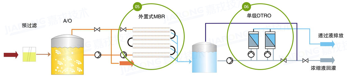垃圾滲濾液處理工藝，單級DTRO工藝